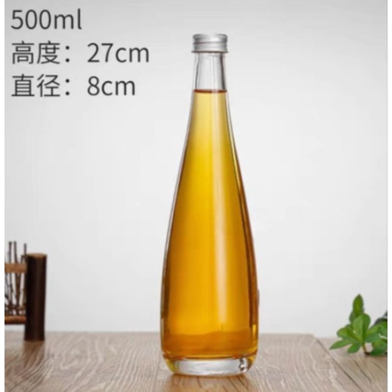 Chai thủy tinh dáng bầu giọt nước đáy dày( 330ml/500ml)
