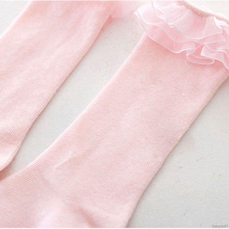 Tất Đầu Gối Chất Cotton Phong Cách Công Chúa Cho Bé Gái