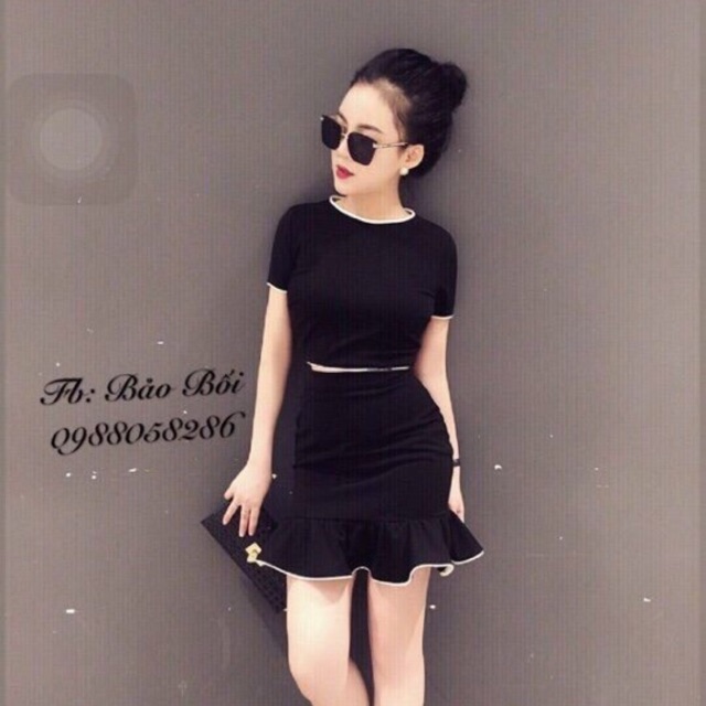 Set váy áo croptop kết hợp chân váy đuôi cá