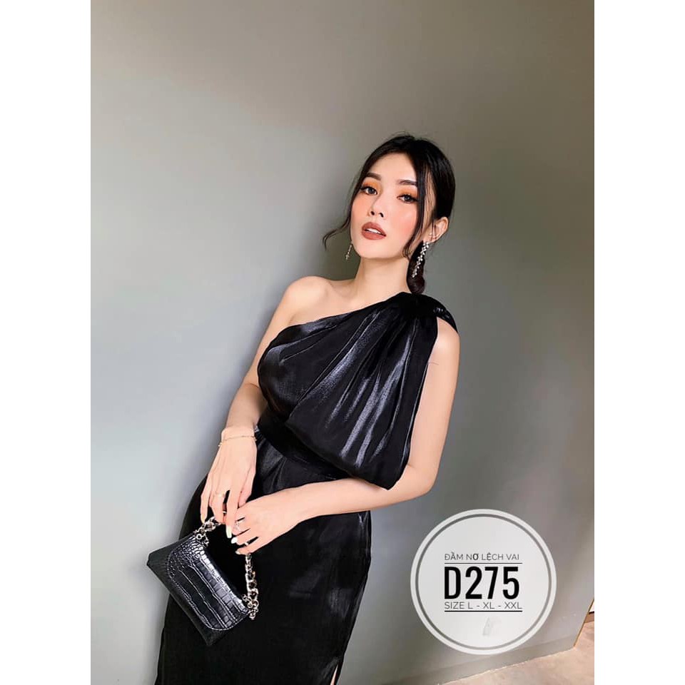 Đầm bigsize lệch vai phối nơ đi tiệc 4 màu size 55-90kg