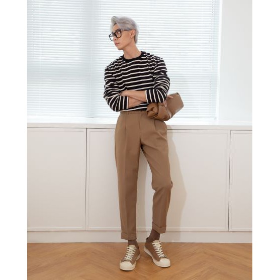 [PAPER STUDIO] Áo thun nam sọc ngang tay dài basic