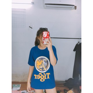 áo phông form rộng tay lỡ in hình bia tiger, chuẩn mẫu mặc chất mát mịn