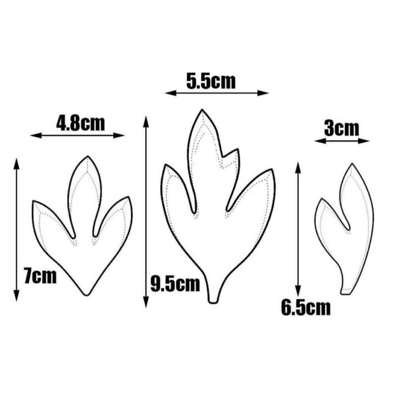 Bộ khuôn cắt cánh hoa và lá peony 11 cái size từ nhỏ đến lớn