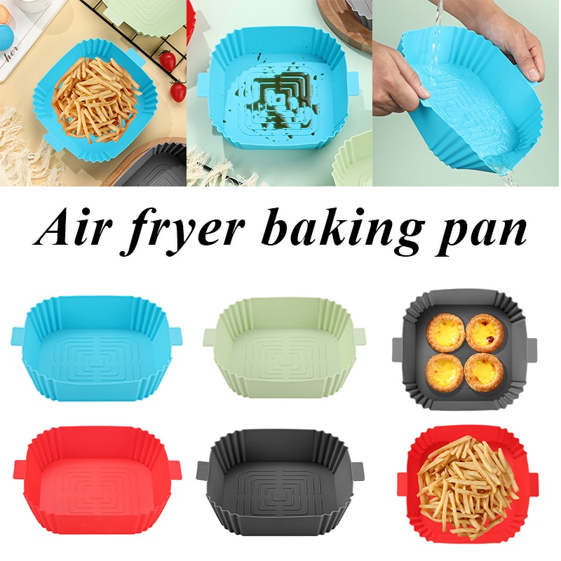 1 Cái Khay Nướng Bằng Silicone Tái Sử Dụng Được Cho Nồi Chiên Không Dầu