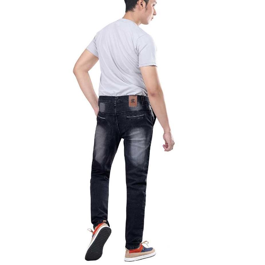 Quần Jeans Đen Rách Gối Dành Cho Nam
