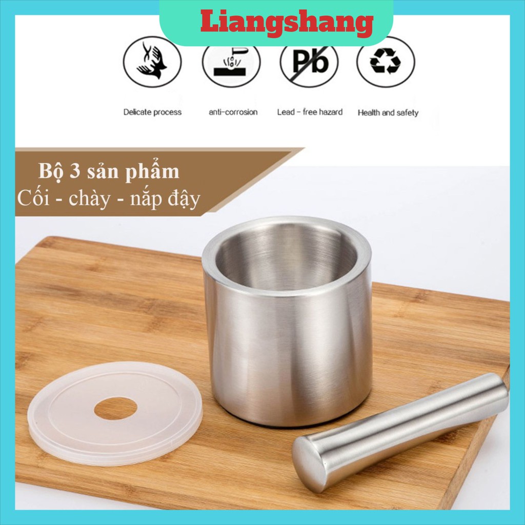 Bộ cối chày inox 304FREESHIPhàng cao cấp không vết hàn - bảo hành trọn đời không han gỉ