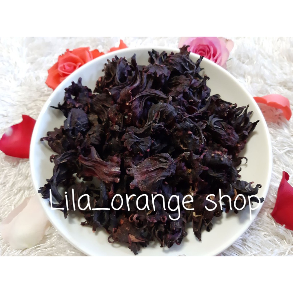 Combo 8 gói trà hoa  - trà thảo mộc atiso đỏ / Hibiscus (hoa bụp giấm) sấy khô nguyên bông loại đẹp hàng Đà Lạt