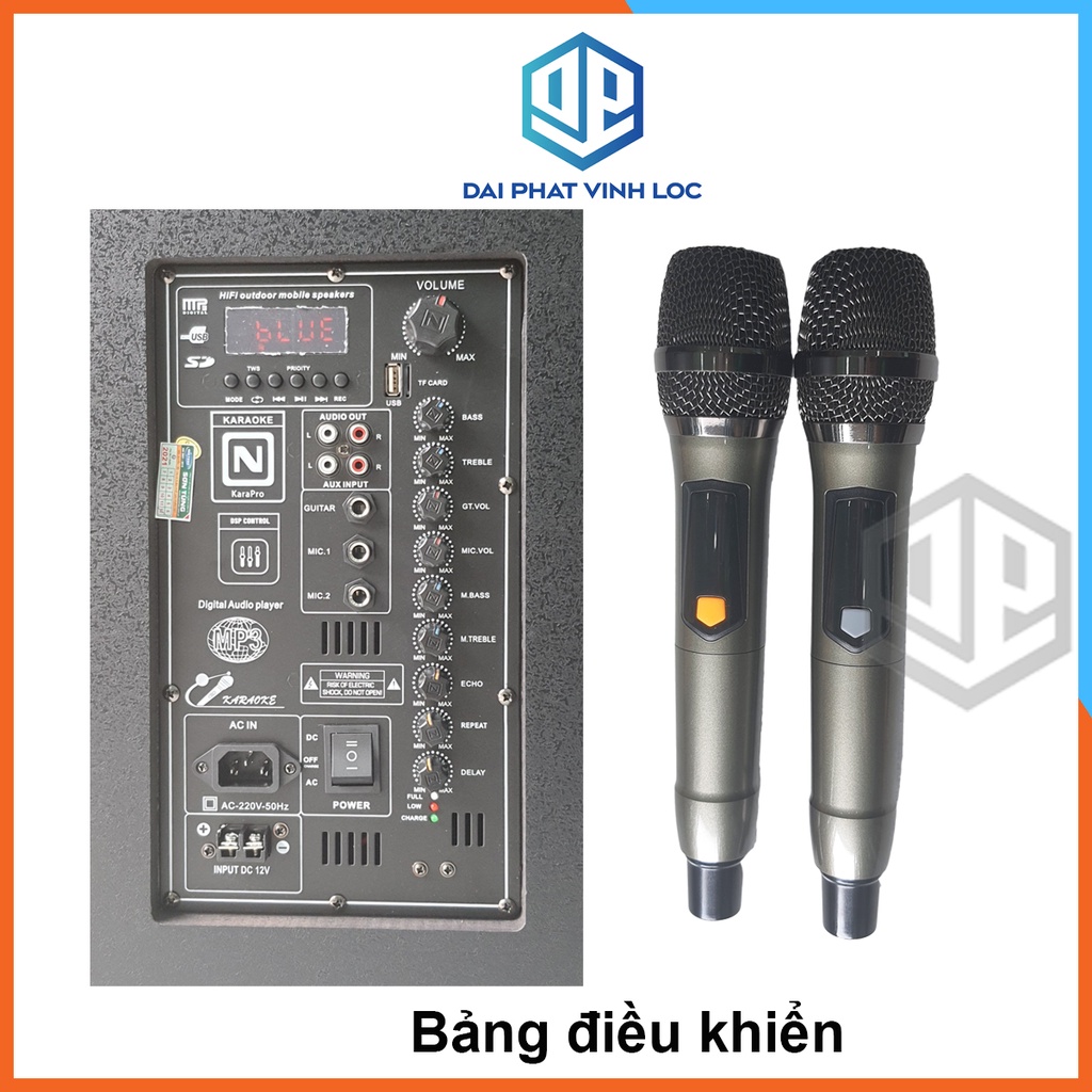 Loa Kéo Karaoke Nanomax Bluetooth SK-15X5 Bass 40 Tặng 2 Mic Đọc Được Usb Thẻ Nhớ Công Suất 620w Có Bánh Xe Cao Cấp