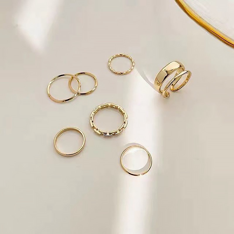 Set 7 Nhẫn Kim Loại Đeo Khớp Ngón Tay Thời Trang Nữ