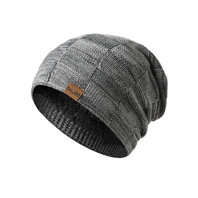 Bộ Mũ Beanie Dệt Kim Dày Dặn Kèm Khăn Choàng Cổ Giữ Ấm Thời Trang Cho Nam
