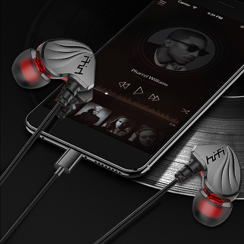 Type-c Headset In-ear Heavy Bass Wired Mobile Phone Headset Game K Song with Wheat Call Headset JP7