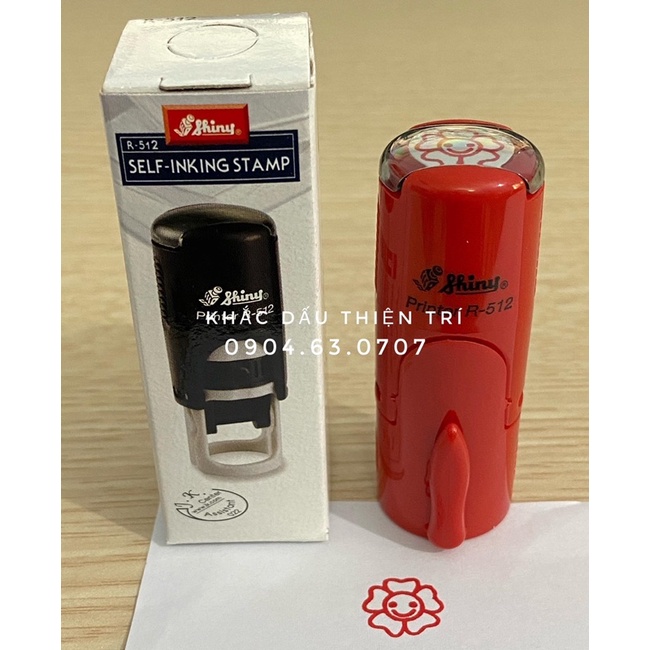 Con dấu tròn liền mực  khắc logo,tích điểm, thương hiệu ,tên đi Nhật, icon giáo viên ,hộp Shiny S 510-R 512, loại nhỏ