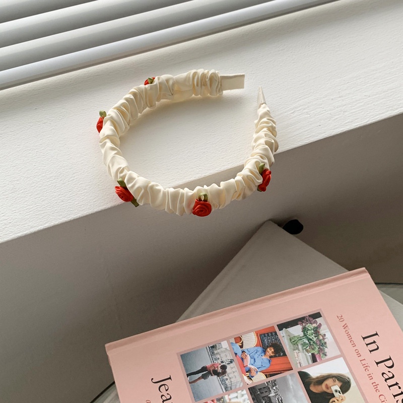 Dây Buộc Tóc Vải Lưới Họa Tiết Hoa Hồng Lãng Mạn Dành Cho Nữ