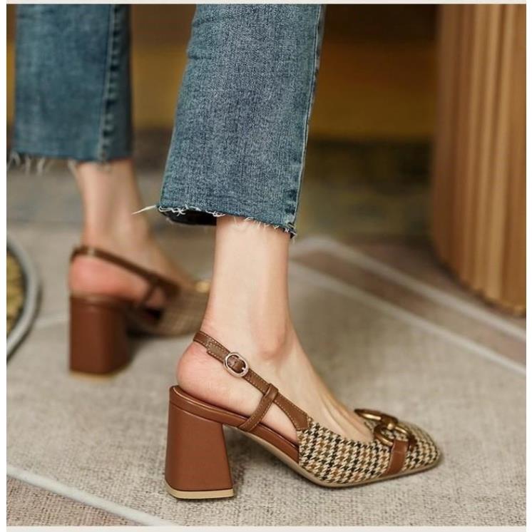 GIÀY SANDAL GÓT VUÔNG BÍCH MŨI QUẢNG CHÂU CAO CẤP SD1180 CC