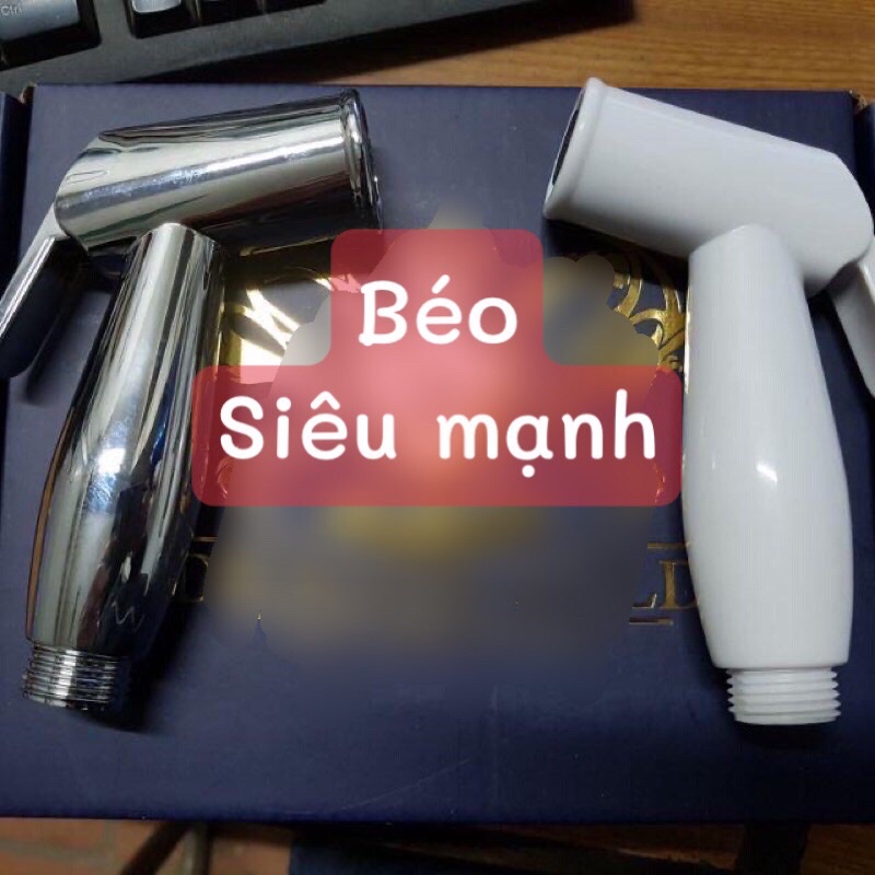 Đầu xịt vệ sinh béo tăng áp mạ và trắng kèm zoăng cao su