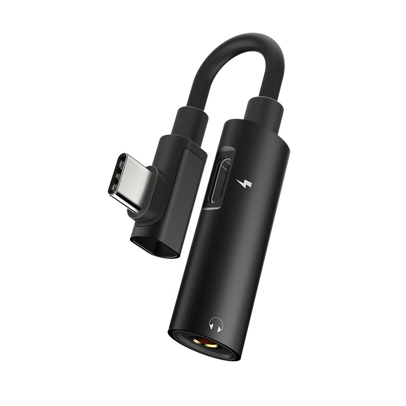 Cáp chuyển đổi  Hoco LS19 USB Type-C sang USB Type-C + Audio 3.5mm - Hàng chính hãng