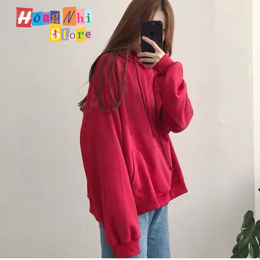 Áo Khoác Hoodie Trơn Ulzzang Unisex Màu Đỏ Đô Chất Nỉ Bông Cao Cấp Dáng Rộng Nam Nữ - MM