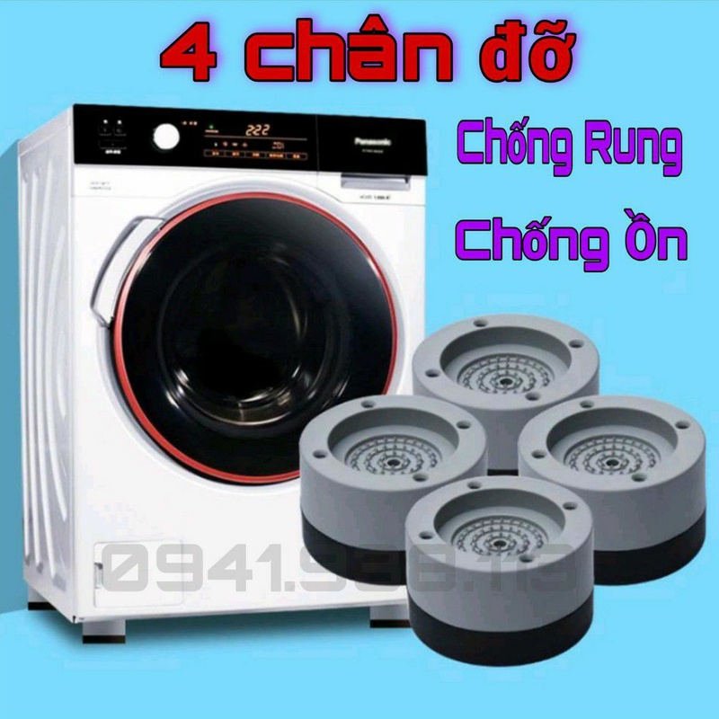 Chân đế kê máy giặt tủ lạnh, Bộ 4 chân chống rung đa năng loại đế cao su mềm