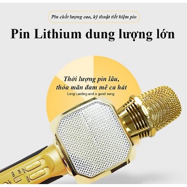 Micro karaoke bluetooth kèm loa SD-10 (Vàng)