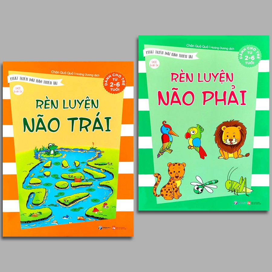 Sách - Phát triển đại não thiên tài - Combo Rèn luyện não trái, não phải 2-6 tuổi (Bộ 2q)