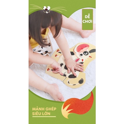Bộ XẾP HÌNH PUZZLE ĐẦU ĐỜI cho bé 2+ My first puzzle nhiều chủ đề đồ chơi thông minh ghép hình chính hãng TOI