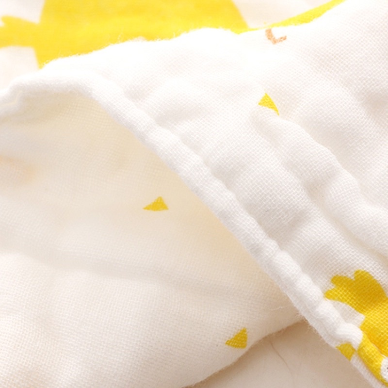 Khăn yếm tam giác cho bé, yếm tam giác xô 6 lớp Organic siêu mềm có 2 cúc bấm