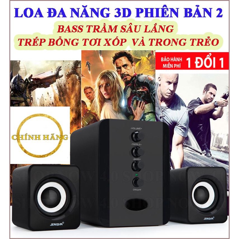 Loa máy tính KAW D202 thiết kế nhỏ gọn âm thanh chuẩn bảo hành lỗi 1 đổi 1