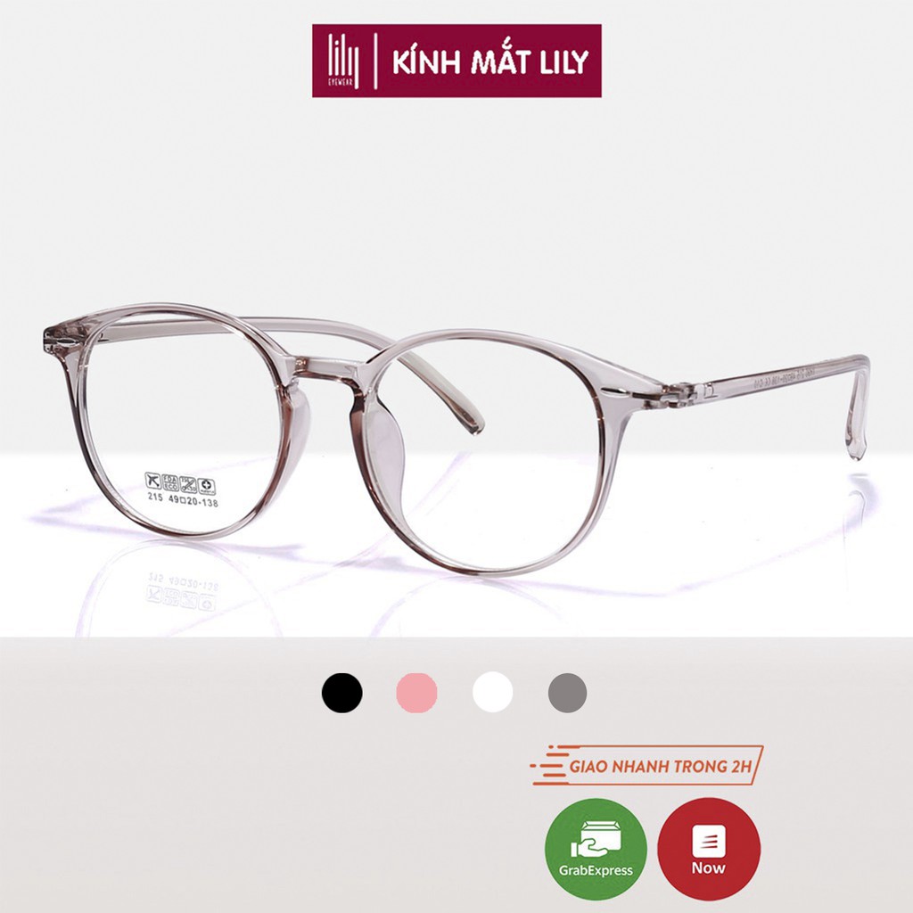 Gọng kính cận Lilyeyewear thiết kế mắt tròn, phụ kiện nam nữ nhiều màu sắc - 215