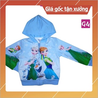 Áo khoác cho bé gái hình Elsa từ 10-43kg - Thun cotton da cá - Tomchuakids