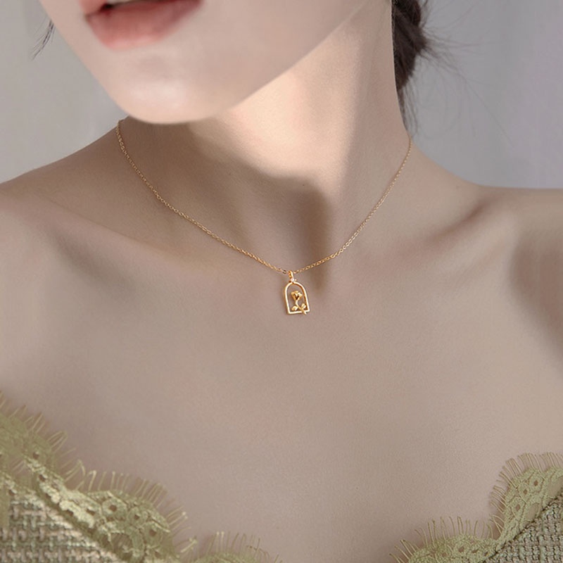 Vòng cổ Mặt Hoa Hồng Thời Trang Cho Nữ