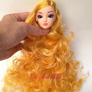 ĐẦU BÚP BÊ TÓC DÀI - màu tóc ngẫu nhiên - phụ kiện búp bê