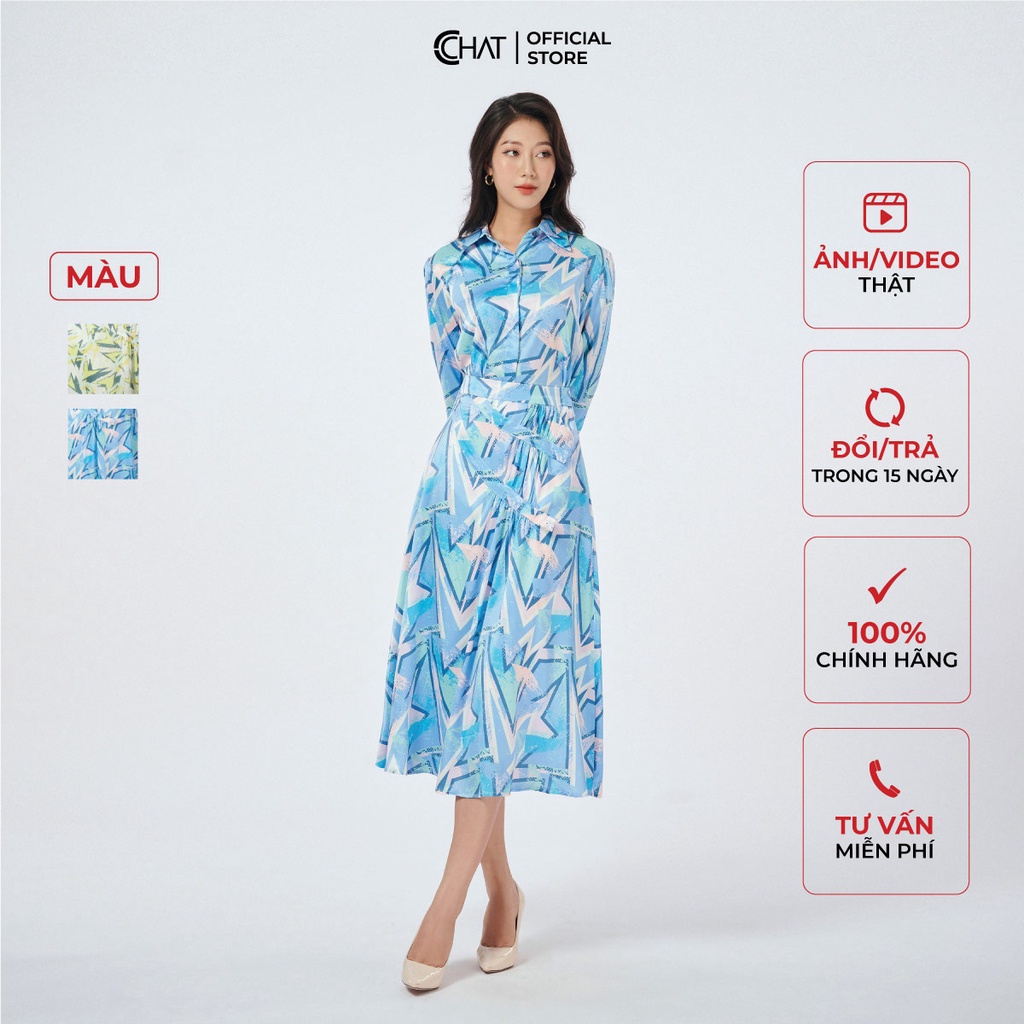 Set Đồ Nữ 𝐂𝐂𝐇𝐀𝐓 Chân Váy Nhúm Kiểu Chất Lụa Cao Cấp Phong Cách Trẻ Trung 12BDL5002XT