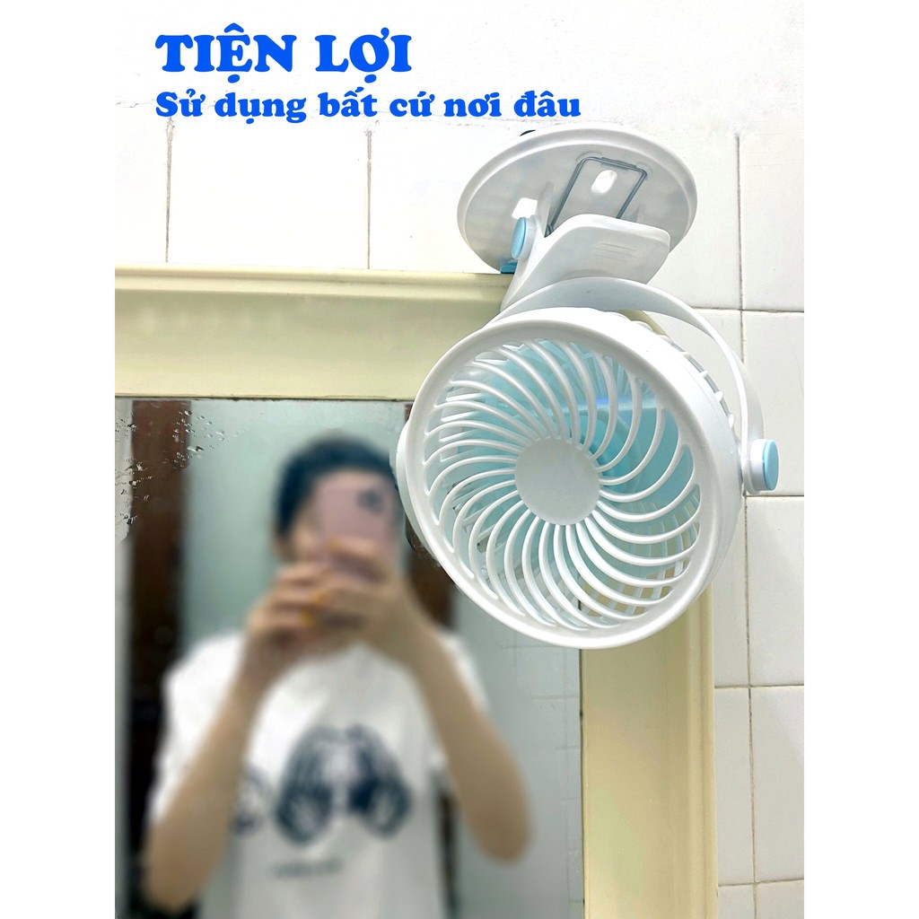 Quạt Kẹp Bàn Xoay 720 Độ Cực Mát - Quạt Mini Văn Phòng Không Tiếng Động, Gắn Xe Đẩy Em Bé | BigBuy360 - bigbuy360.vn