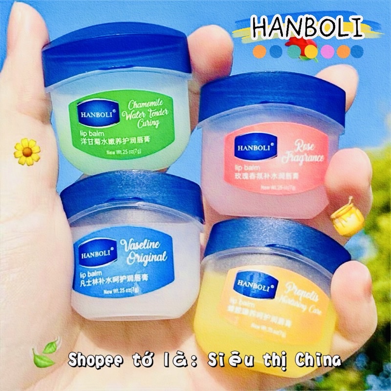 Hủ Mặt Nạ Dưỡng Hồng Môi Ngày Đêm HANBOLI LIP BLAM Son Dưỡng VASELINE ORIGINAL Chống Môi Nứt Nẻ Ngừa Khô Môi