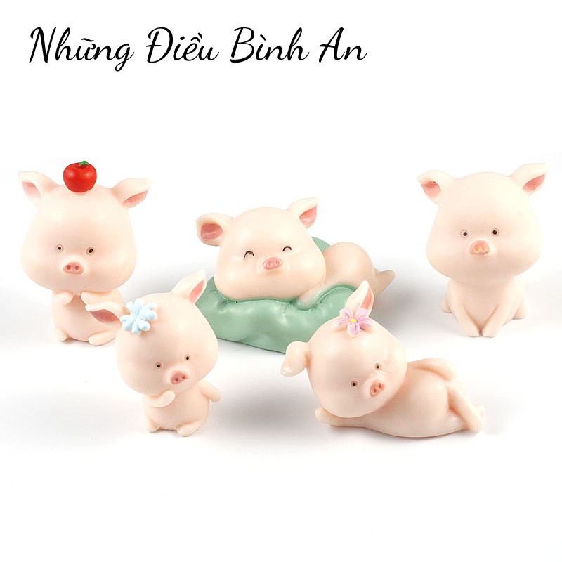 Heo Con trang trí ô tô, bàn làm việc, bánh kem đáng yêu dễ thương Sét 9 chú heo con 💕FREESHIP 50k💕 Những Điều Bình An