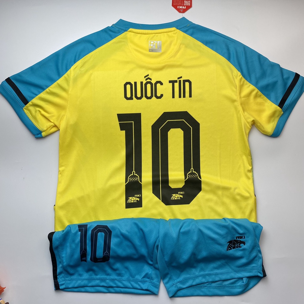 Bộ quần áo đá bóng không logo RIKI GEM, vải mè kim cao cấp - ViKi Sport