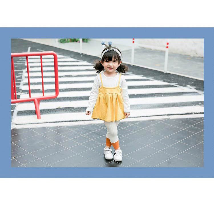 Quần legging len tăm phối gấu Quần tất len bé gái quần dài cho bé cực đẹp