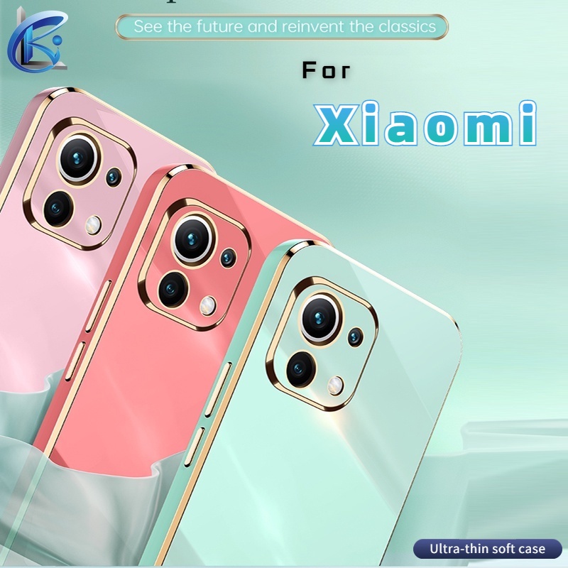 Ốp Điện Thoại Hình Vuông Mạ Viền Cho Xiaomi Mi 11 Lite 5G Mi 10T Pro Mi 11 Ultra 10T Lite 9 10 Pro