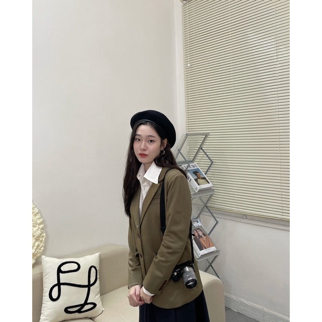 LITA BLAZER - áo blazer trẻ trung thanh lịch màu rêu