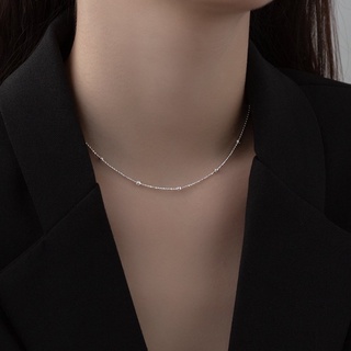 Dây chuyền bạc 925 cao cấp 100% chocker có chốt phụ tuỳ chỉnh charm tròn treo của nữ phong cách hàn quốc -Twinkle Silver