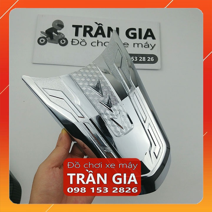 Ốp đèn soi biển số xe VISION 2021-2022-2023 cóc đèn xi inox cacbon carbon - phụ kiện trang trí đồ kiểng