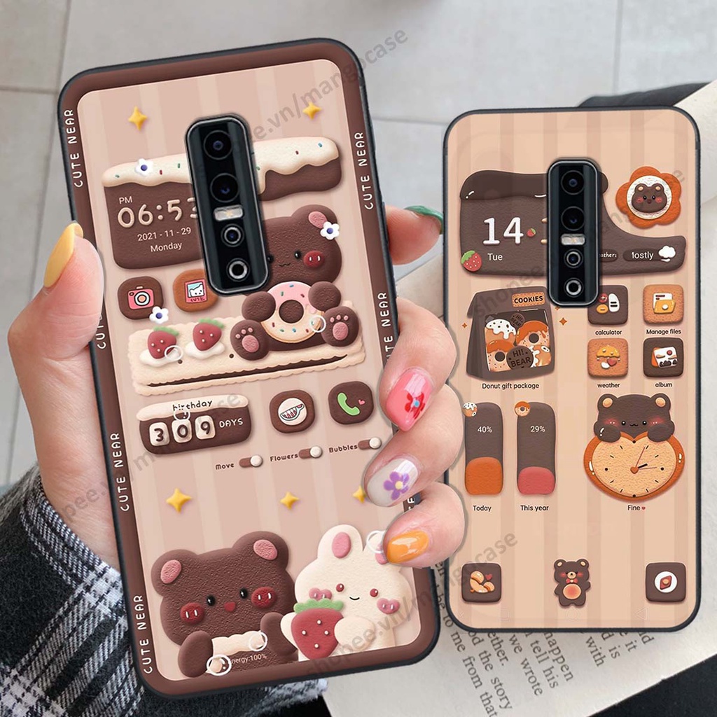 Ốp lưng Vivo V17 Pro hình gấu, thỏ, đồng hồ cute dễ thương