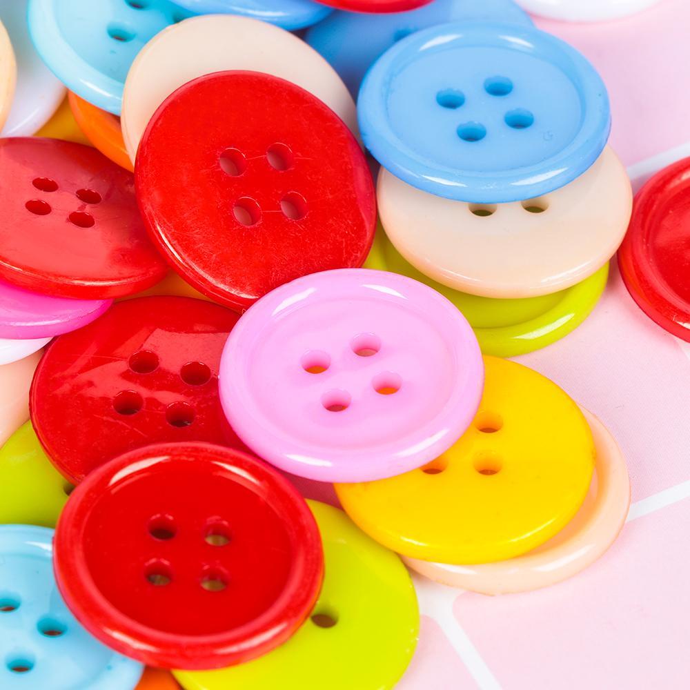 SUSANS Set 100 Nút Nhựa 4 Lỗ Nhiều Màu