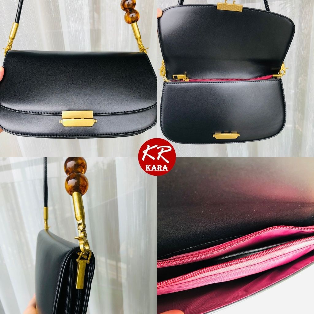 (Cao cấp) Túi Kẹp Nách Nữ Đeo Chéo Khóa Cài KR 436- 2 dây, Size 25*14*4 cm, Da PU cao cấp, 2 màu lựa chọn- KARA 436