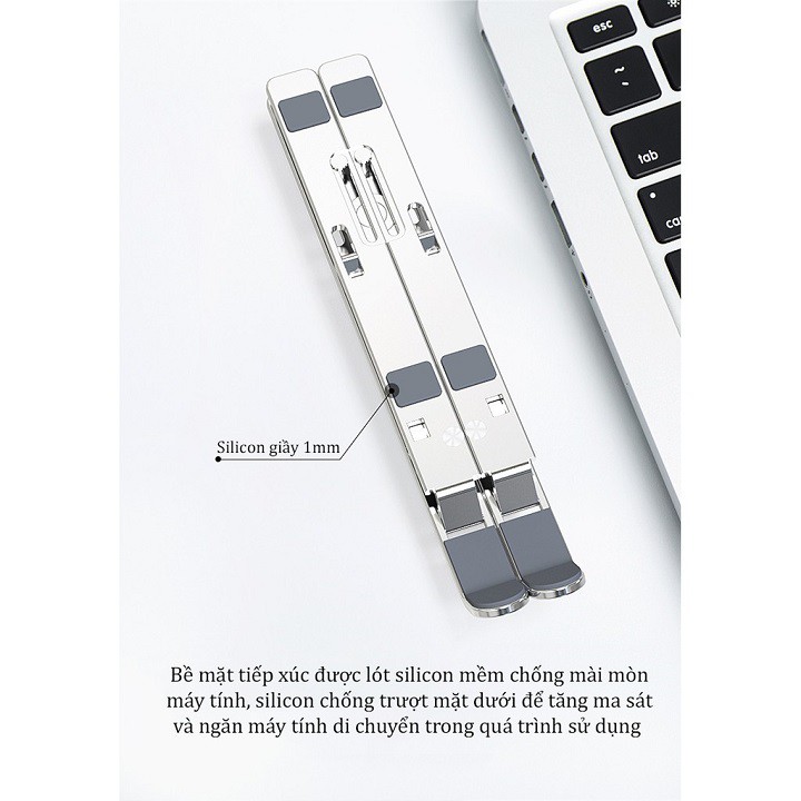 Giá đỡ Laptop MacBook Ipad bằng nhôm có điều chỉnh độ cao