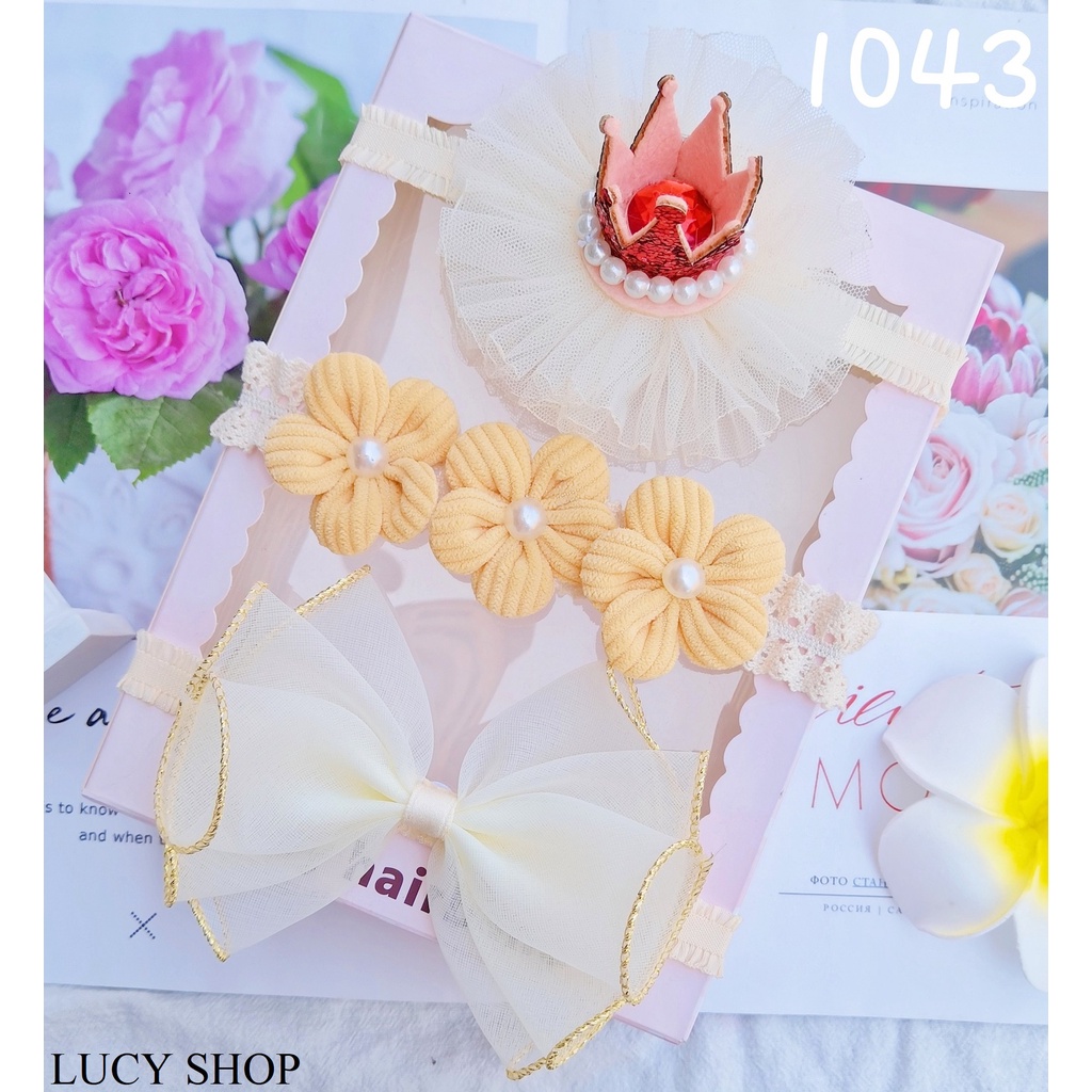 Băng đô Turban set 3 cái siêu dễ thương cho bé từ 0 đến 2 tuổi