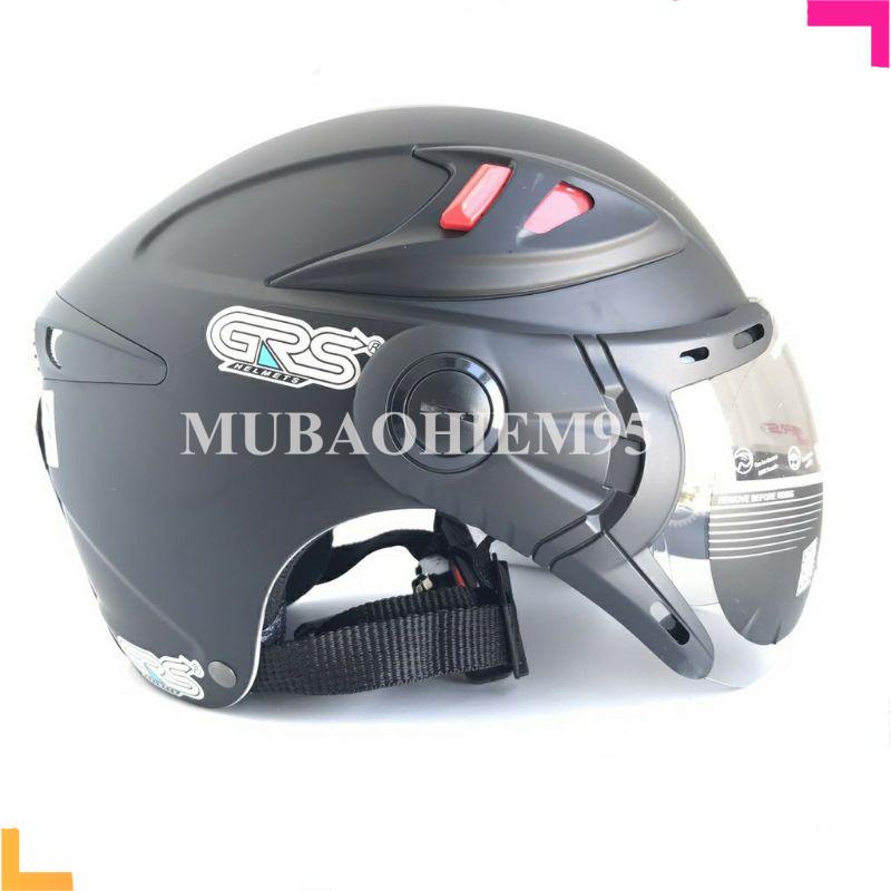 Mũ bảo hiểm 1/2 đầu, nón bảo hiểm kính âm có 2 kính GRS A966k, vệ sĩ chống lại tia uv♥️ Shop Uy Tín ♥️