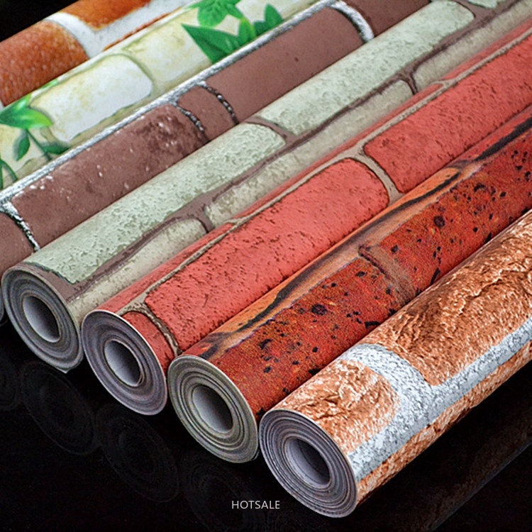 Giấy dán tường giả gạch chống thấm nước 45X1000cm