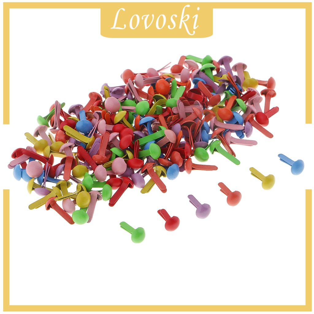 200 Nút Cài Đầu Tròn Bằng Kim Loại 4.5mm Trang Trí Sổ Tay