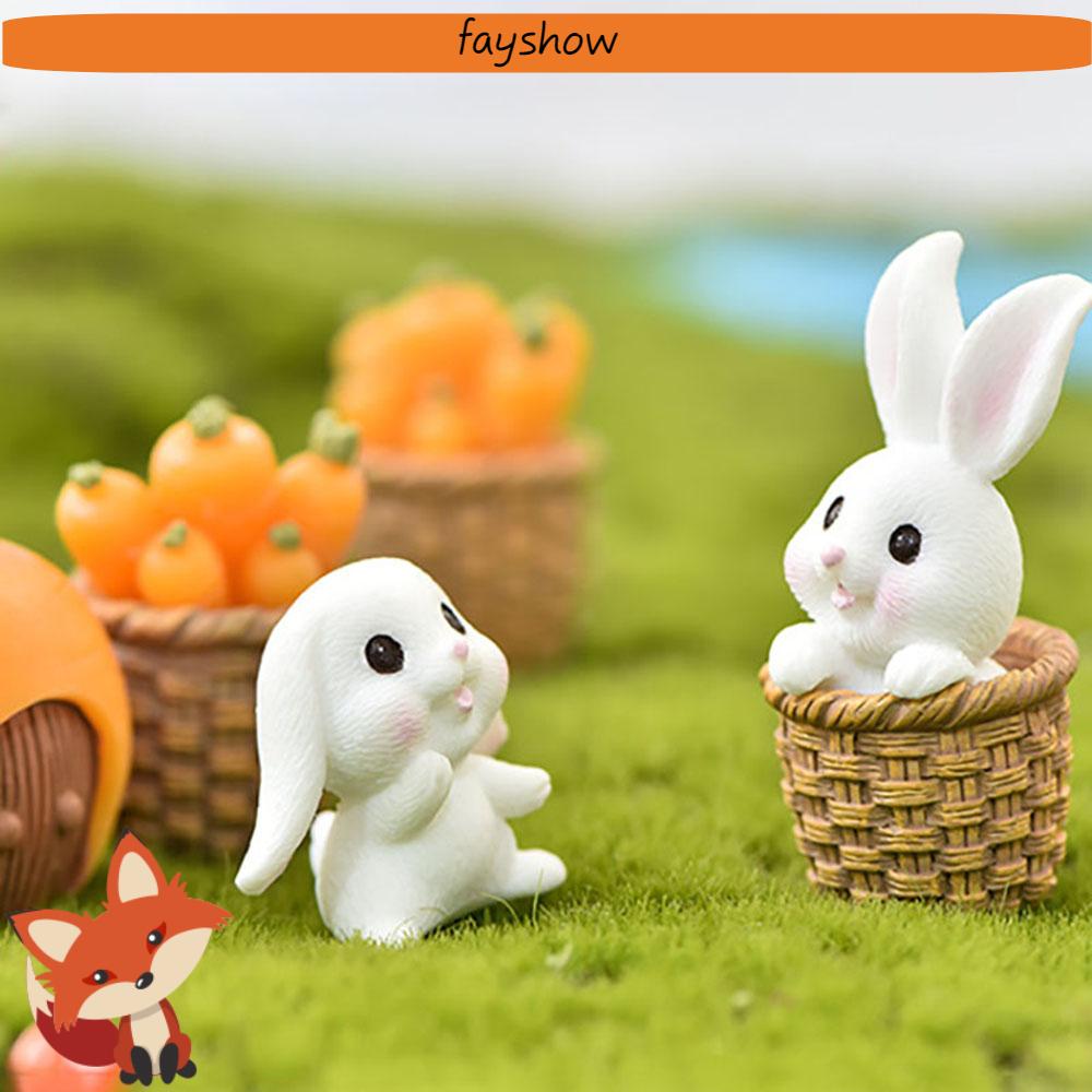 Đồ trang trí Thỏ Ăn Cà Rốt Hoạt Hình Mini Bằng Nhựa Resin Dùng Trang Trí Tiểu Cảnh DIY